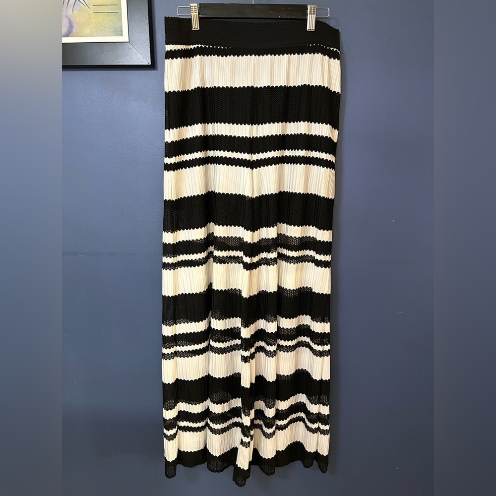 Gracia Black & White Wide Leg Pants